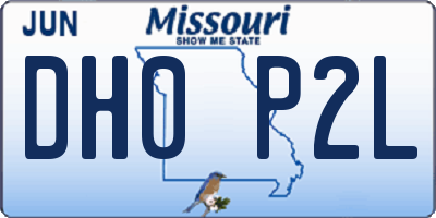 MO license plate DH0P2L