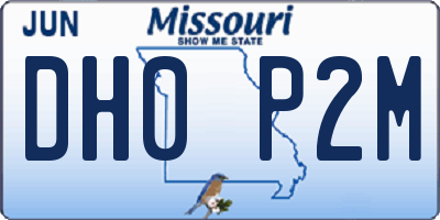 MO license plate DH0P2M