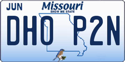 MO license plate DH0P2N