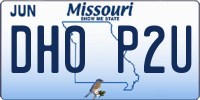 MO license plate DH0P2U