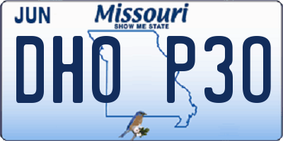 MO license plate DH0P3O