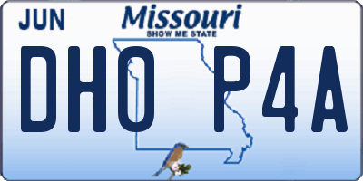 MO license plate DH0P4A
