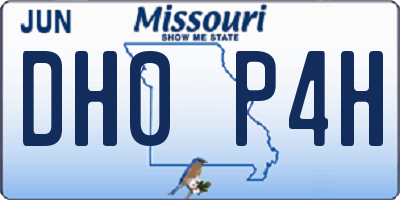 MO license plate DH0P4H