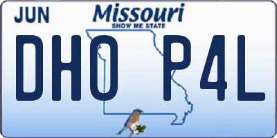 MO license plate DH0P4L
