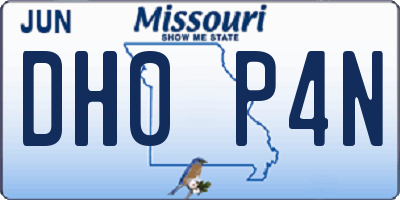MO license plate DH0P4N