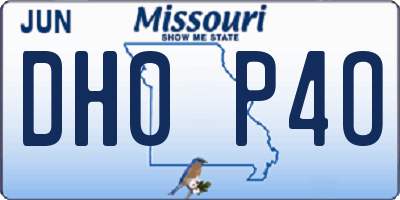 MO license plate DH0P4O