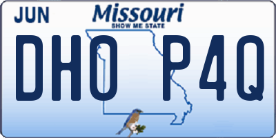 MO license plate DH0P4Q