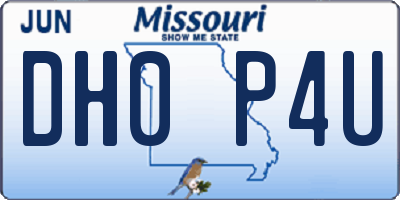MO license plate DH0P4U