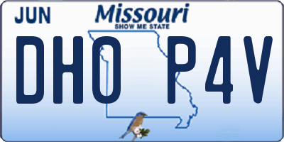 MO license plate DH0P4V