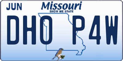 MO license plate DH0P4W