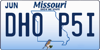 MO license plate DH0P5I