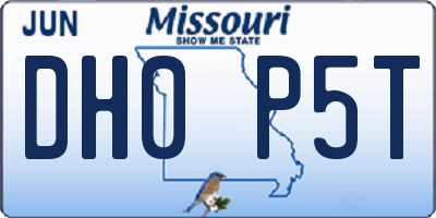 MO license plate DH0P5T