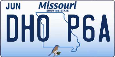 MO license plate DH0P6A