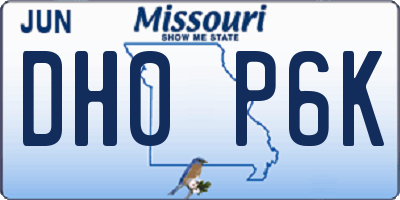 MO license plate DH0P6K