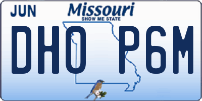 MO license plate DH0P6M