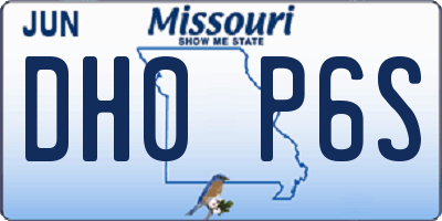 MO license plate DH0P6S