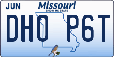 MO license plate DH0P6T