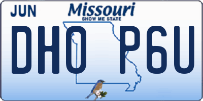 MO license plate DH0P6U