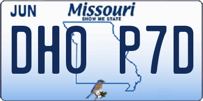 MO license plate DH0P7D