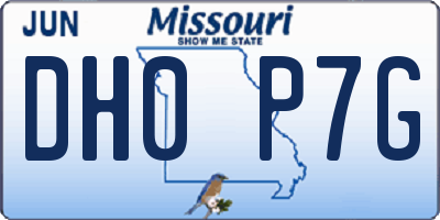 MO license plate DH0P7G
