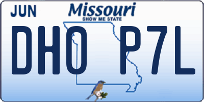 MO license plate DH0P7L