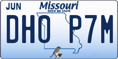 MO license plate DH0P7M