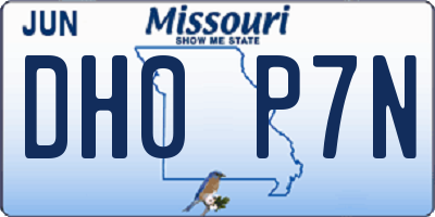MO license plate DH0P7N