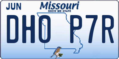 MO license plate DH0P7R