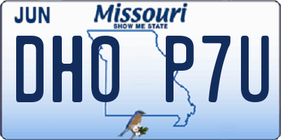 MO license plate DH0P7U