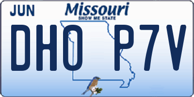 MO license plate DH0P7V