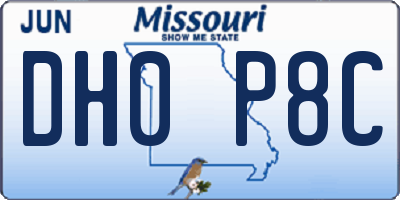 MO license plate DH0P8C