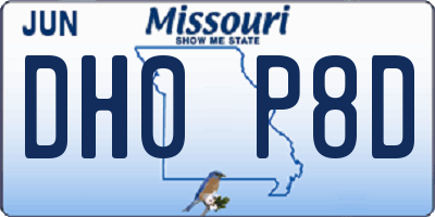MO license plate DH0P8D
