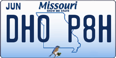 MO license plate DH0P8H