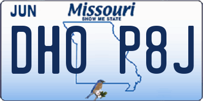 MO license plate DH0P8J