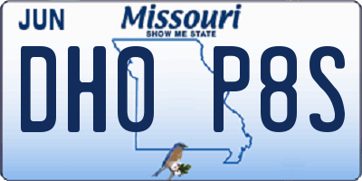 MO license plate DH0P8S