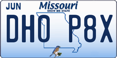 MO license plate DH0P8X