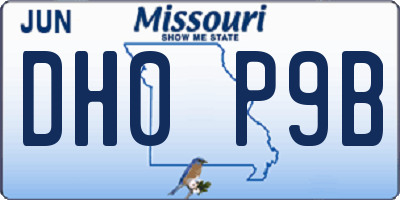 MO license plate DH0P9B