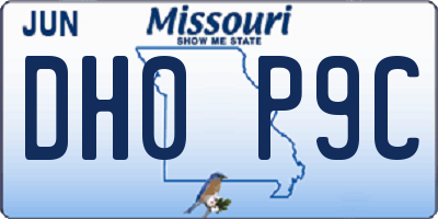 MO license plate DH0P9C