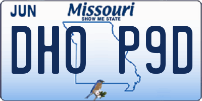 MO license plate DH0P9D