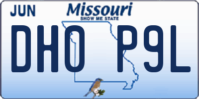 MO license plate DH0P9L