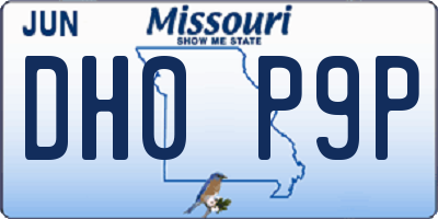 MO license plate DH0P9P