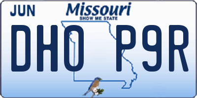 MO license plate DH0P9R