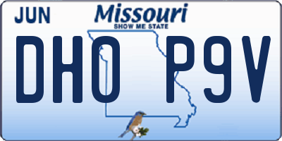 MO license plate DH0P9V