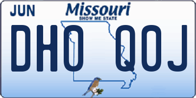 MO license plate DH0Q0J