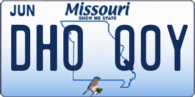MO license plate DH0Q0Y