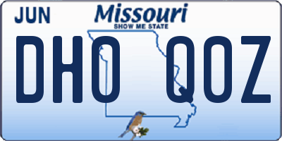 MO license plate DH0Q0Z