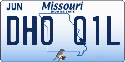 MO license plate DH0Q1L