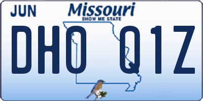 MO license plate DH0Q1Z