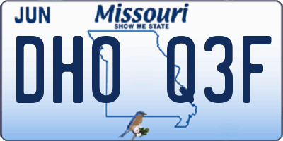 MO license plate DH0Q3F