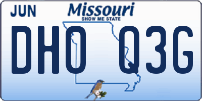 MO license plate DH0Q3G